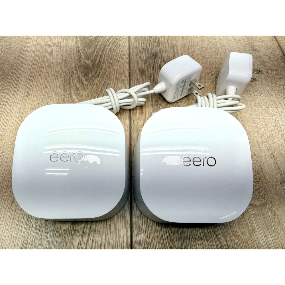 lot of 2 Amazon Eero 6 Mesh Wi-Fi Extender Q010001 Dual-Band AX1800 w/powercords